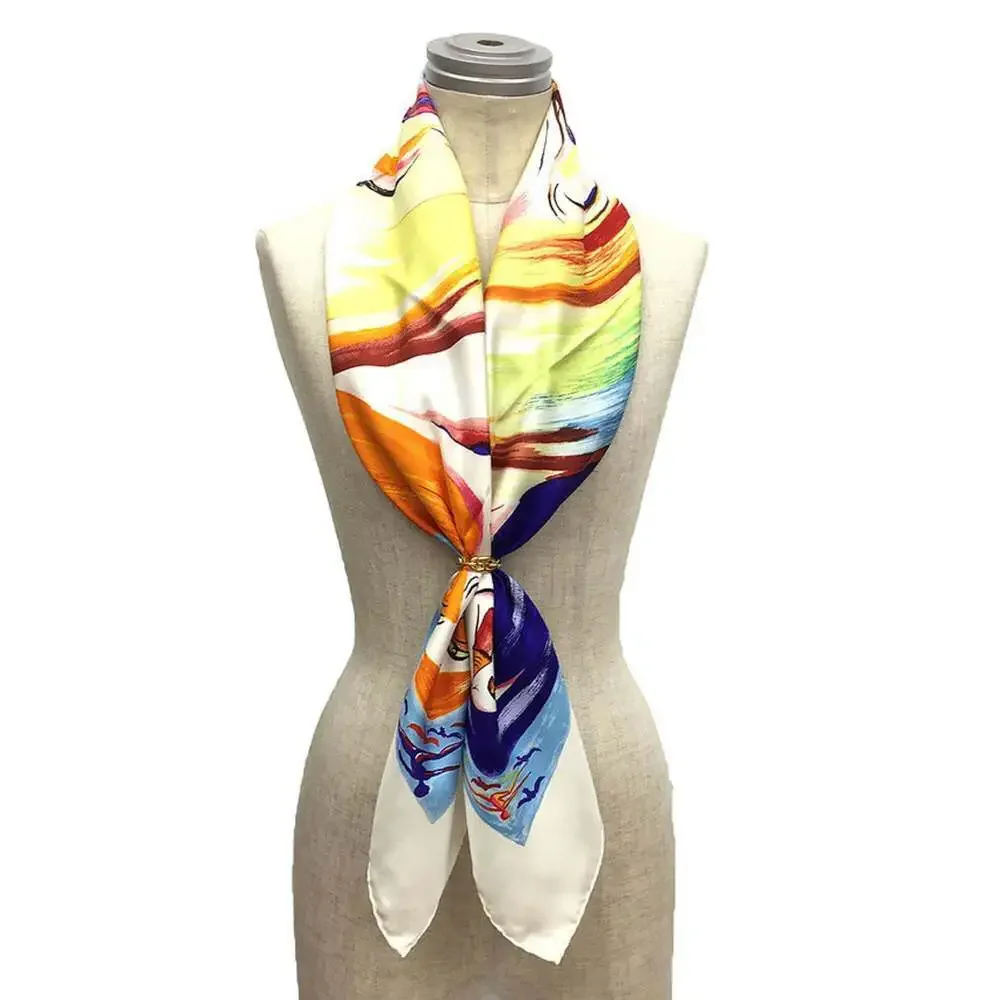 HERMES White Silk Scarf - Picture 2 of 3
